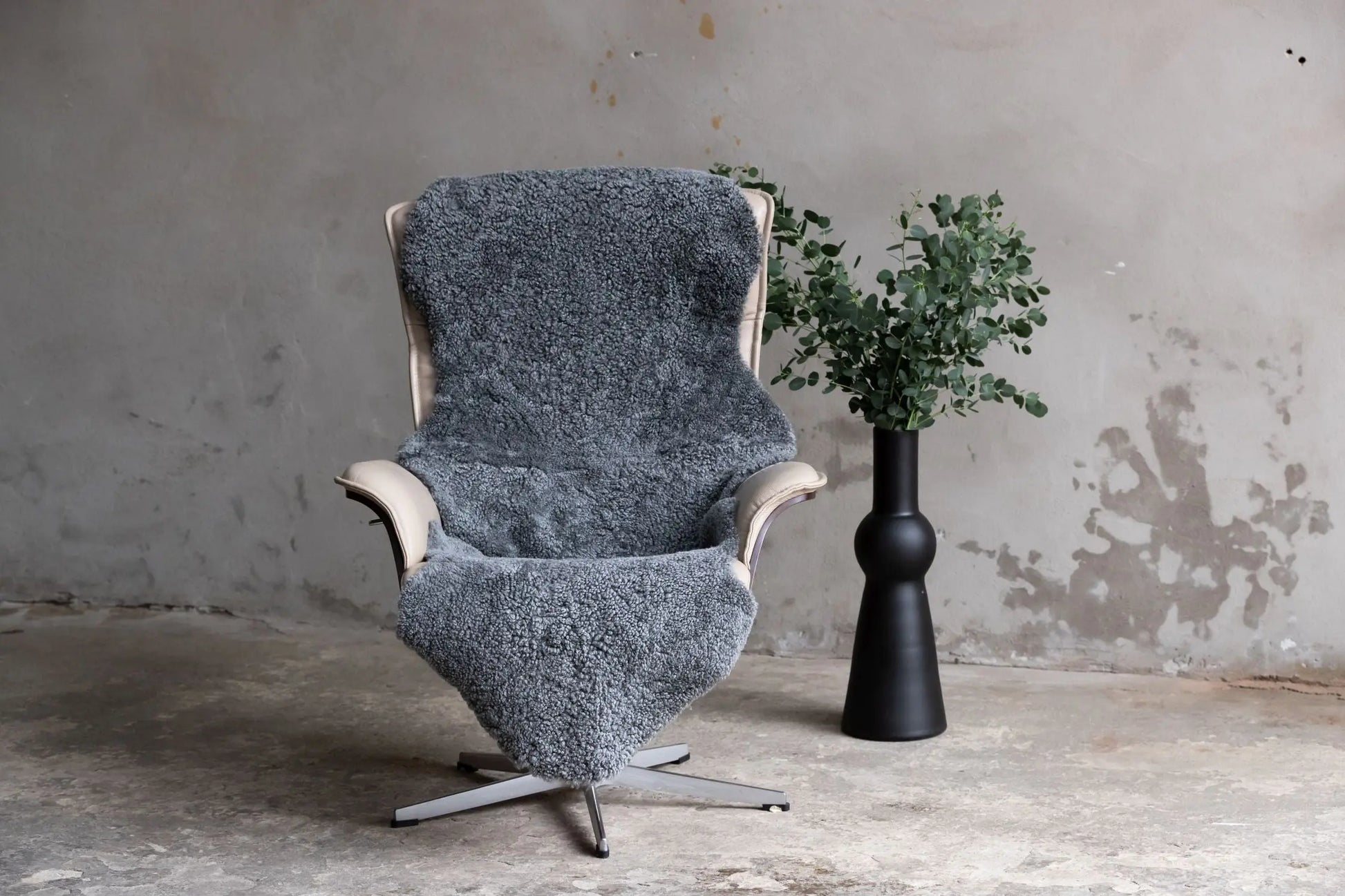 2er Lammfell Curly - Grau - (geschoren gelockt)