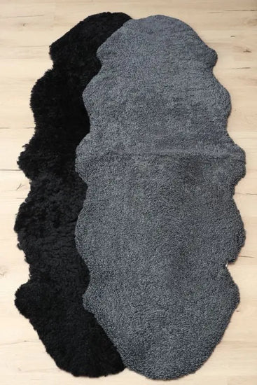 2er Lammfell Curly - Grau - (geschoren gelockt)