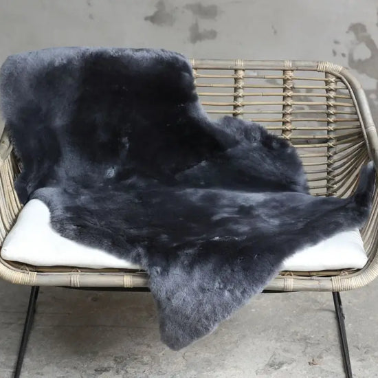 Lammfell XXL Anthrazit (grau, schwarz, geschoren)