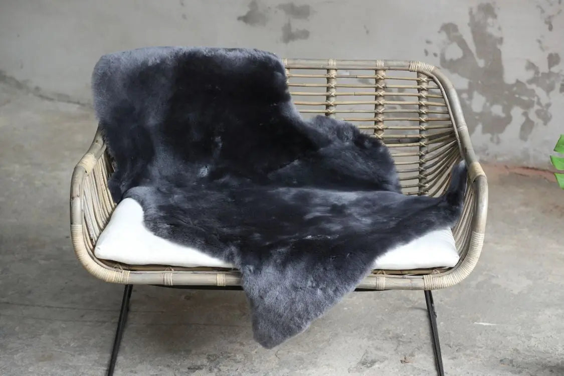 Lammfell XXL Anthrazit (grau, schwarz, geschoren)