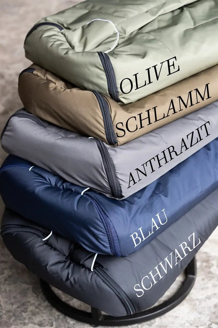 Premium Baby- Kinderwagenfußsack mit Lammfell (Champagner-Gold, Olive, Schlamm, Anthrazit, Dunkelblau oder Schwarz)