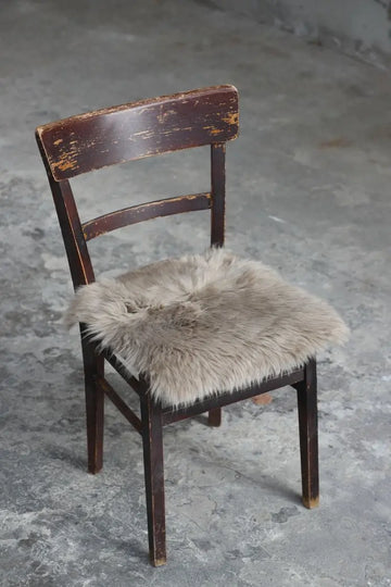 Lammfell Sitzauflage Eckig Taupe