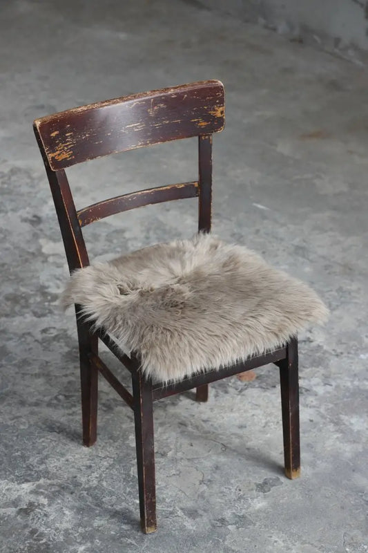 Lammfell Sitzauflage Eckig Taupe