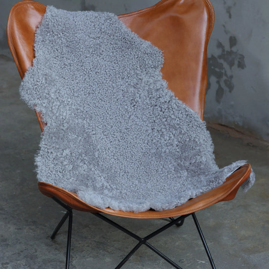 Lammfell Curly - Grau - (geschoren gelockt)