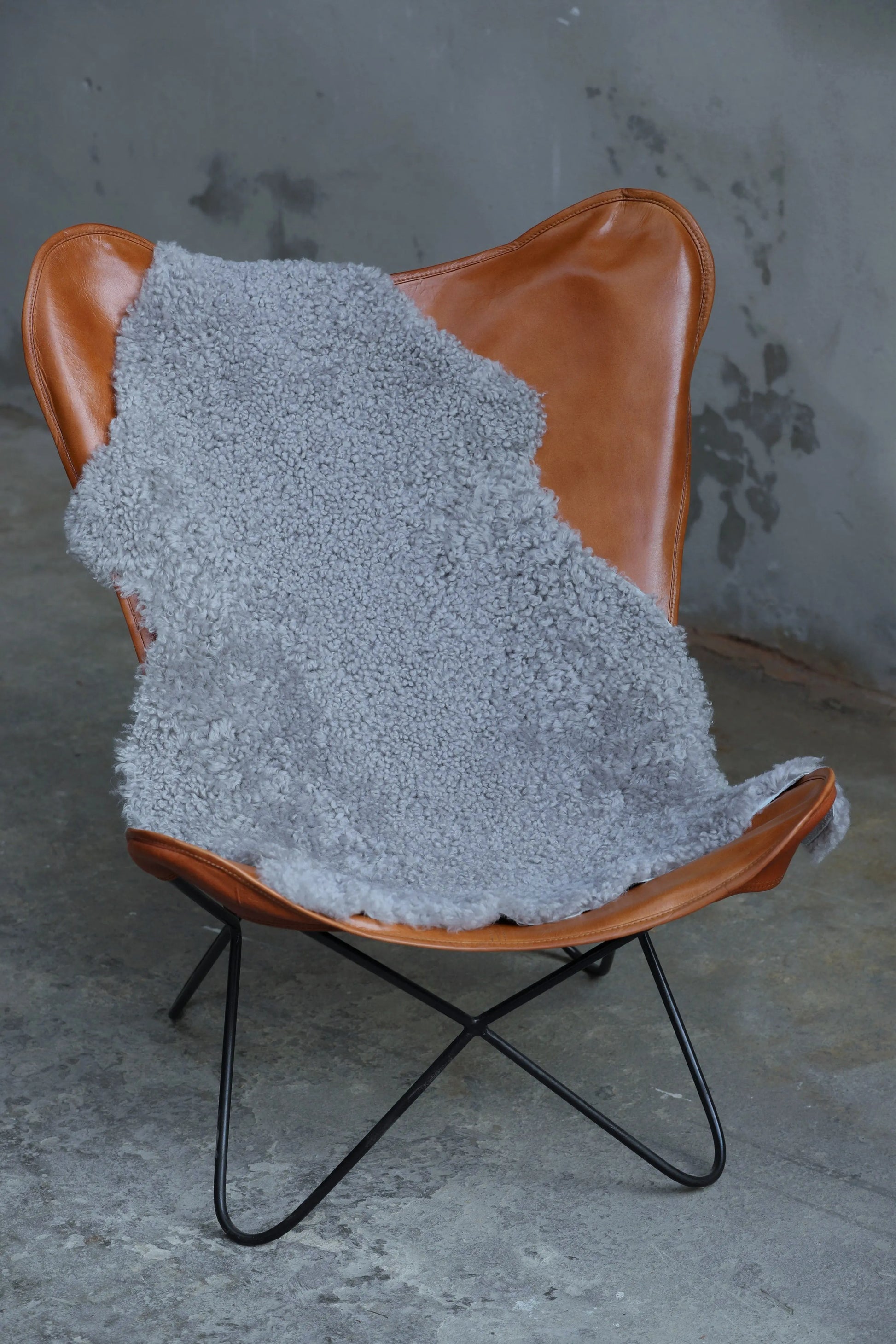 Lammfell Curly - Grau - (geschoren gelockt)