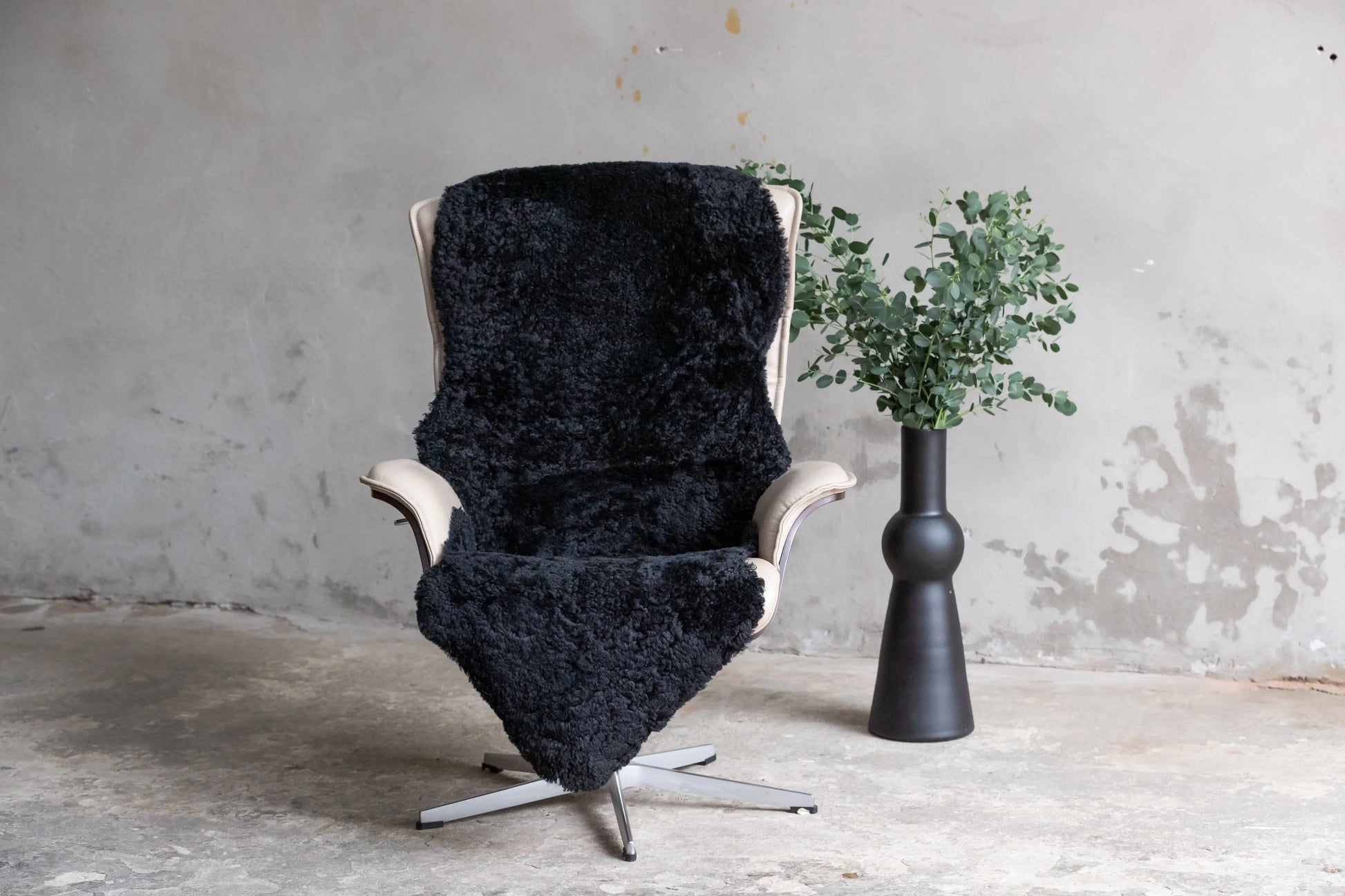 2er Lammfell Curly - Schwarz - (geschoren gelockt)