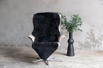 2er Lammfell Curly - Schwarz - (geschoren gelockt)