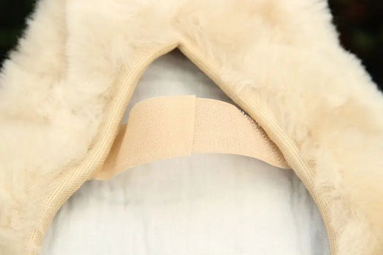 Fahrradsattelbezug aus Lammfell Beige