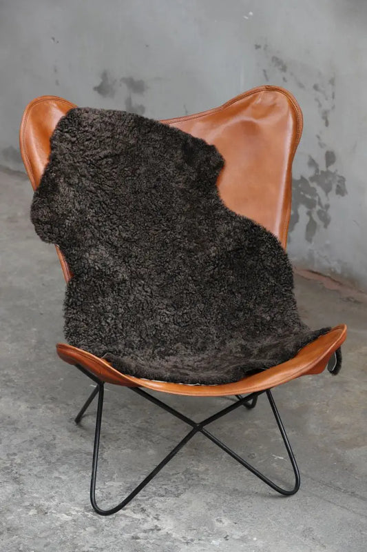 Lammfell Curly -  Mocca - (geschoren gelockt braun)