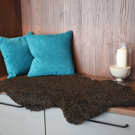 Lammfell Curly -  Mocca - (geschoren gelockt braun)