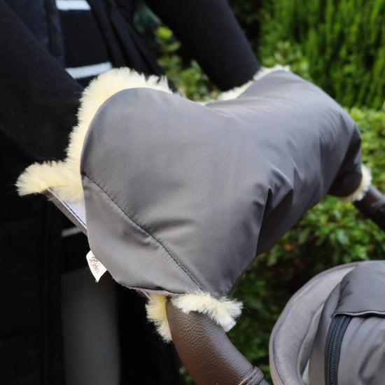 Baby- Kinderwagen-Handwärmer mit Lammfellfutter Gerberei Birke