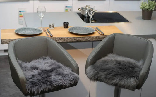 Lammfell Sitzauflage Eckig Anthrazit