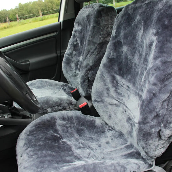 Premium Autofell für Autositze mit Airbag im Sitz (Silber)