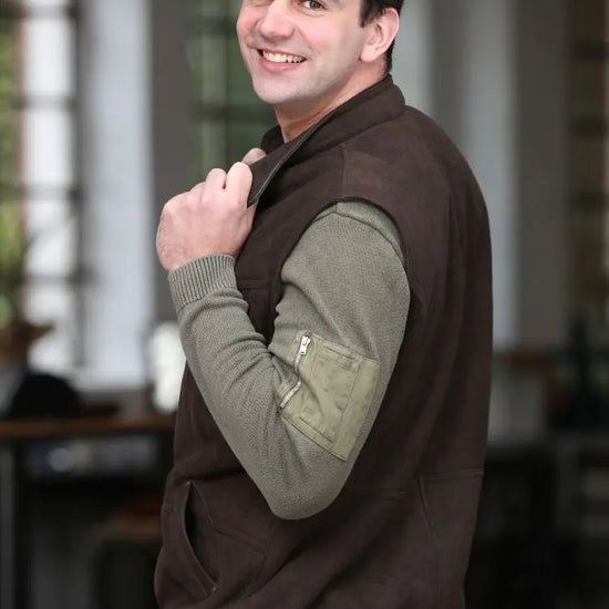 Lammfellweste - Soeren - braun