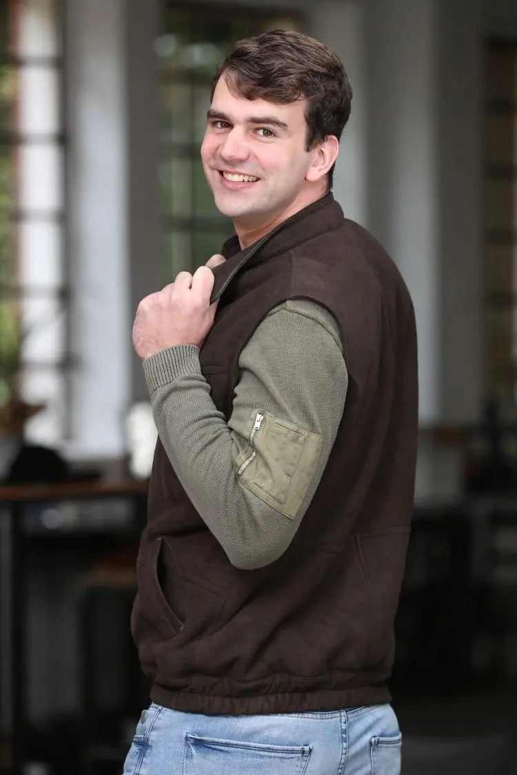 Lammfellweste - Soeren - braun