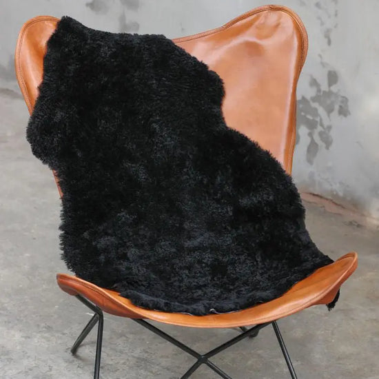 Lammfell Curly - Schwarz- (geschoren gelockt)