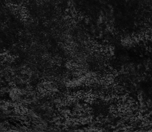 Lammfell Curly Schwarz 95-100 cm - Geschoren & Gelockt