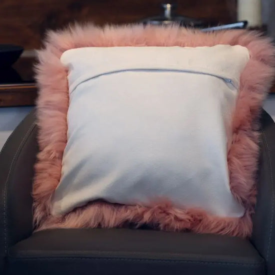 Lammfell Kissen Altrosa