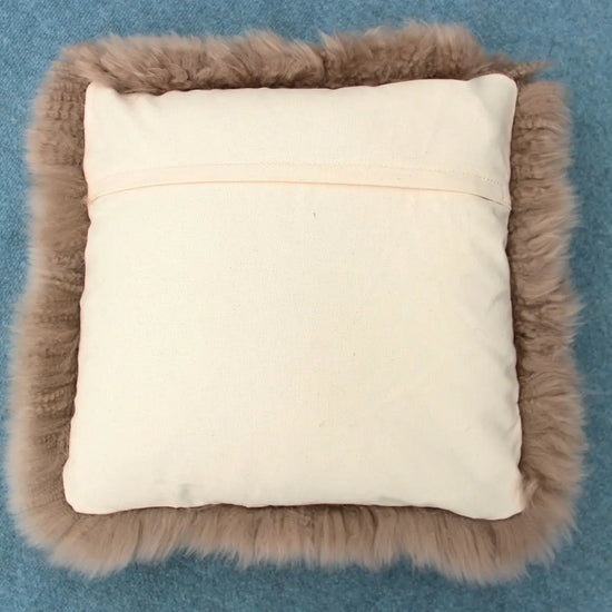 Lammfell Kissen Taupe
