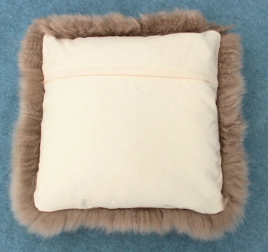 Lammfell Kissen Taupe