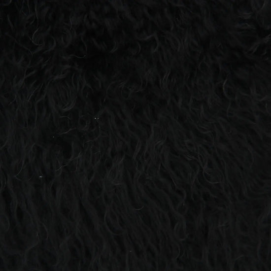 Tibet Lammfellkissen Schwarz