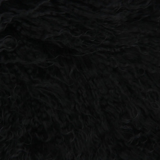 Tibet Lammfellkissen Schwarz