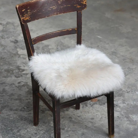 Lammfell Sitzauflage Eckig Perl