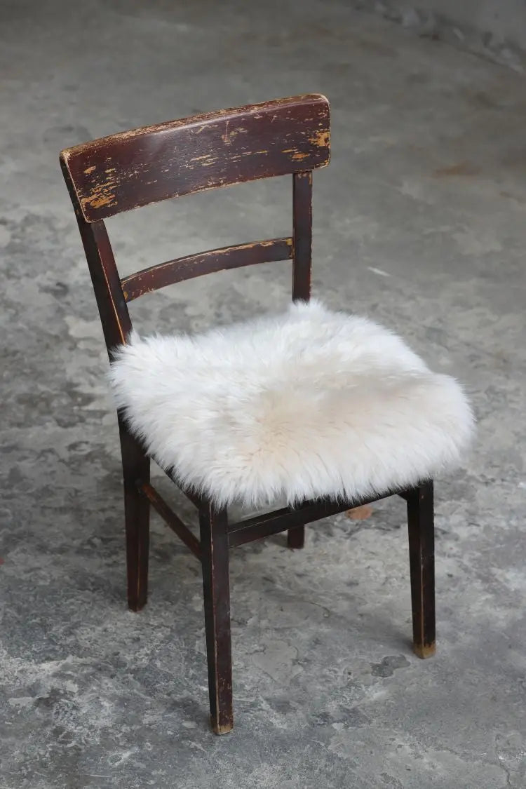 Lammfell Sitzauflage Eckig Perl