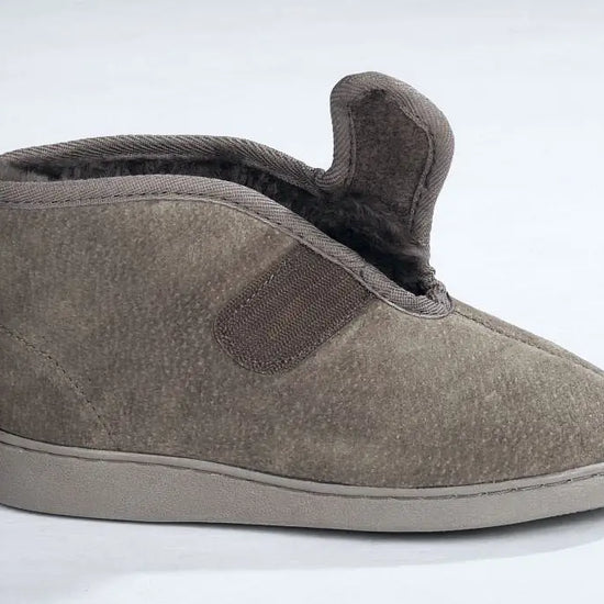 Lammfell Hausschuh - Arne - braun mit Klett