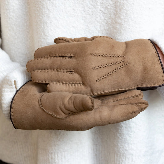 Lammfellhandschuhe braun oder anthrazit (Fingerhandschuhe)