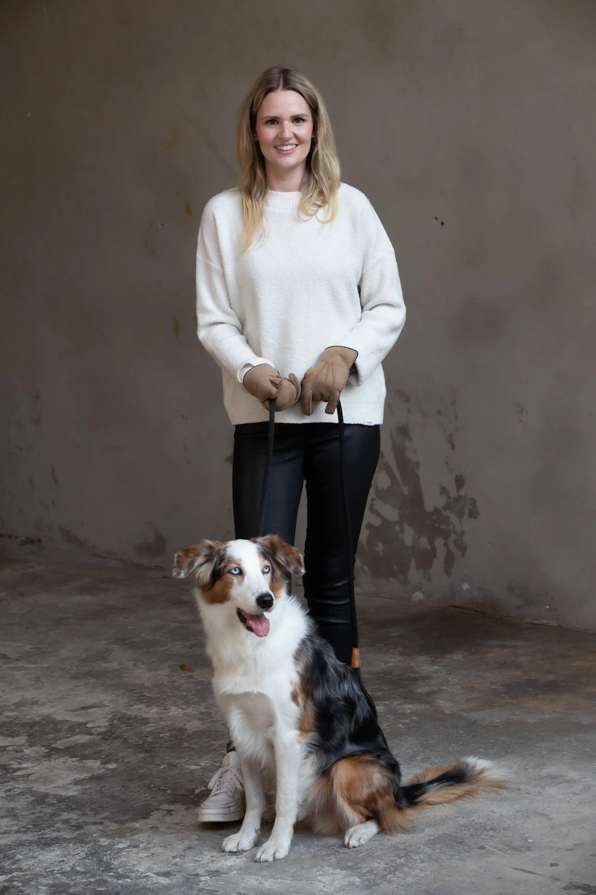 Lammfellhandschuhe braun oder anthrazit (Fingerhandschuhe)