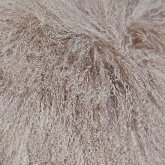 Tibet Lammfellkissen Taupe