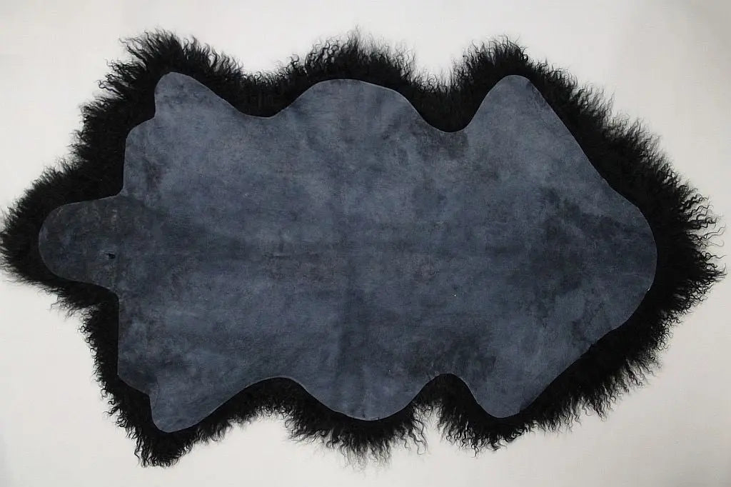 Tibet Schaffell wie Gotland schwarz gefärbt