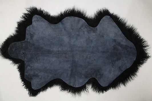 Tibet Schaffell wie Gotland schwarz gefärbt