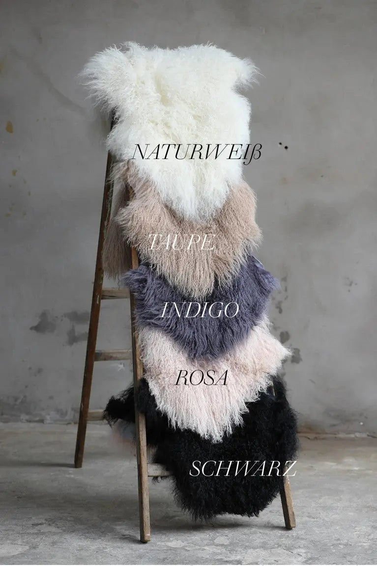 Tibet Schaffell wie Gotland schwarz gefärbt