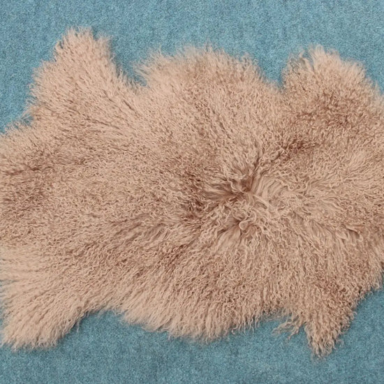 Tibet Schaffell wie Gotland taupe gefärbt