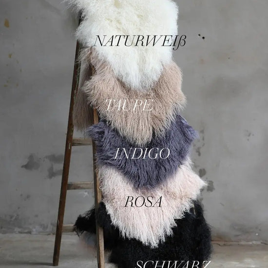 Tibet Schaffell wie Gotland rose gefärbt