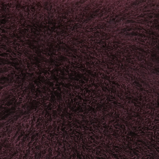 Tibet Lammfellkissen Weinrot