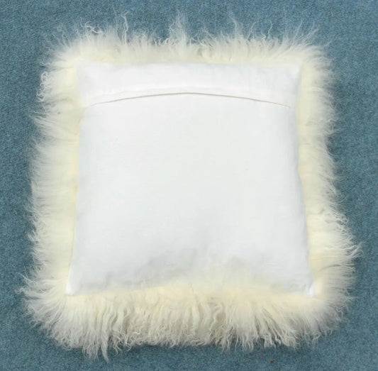 Tibet Lammfellkissen Naturweiß