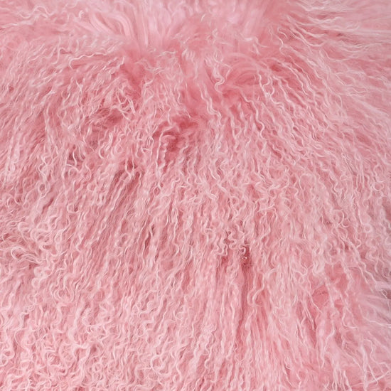 Tibet Lammfellkissen Pink