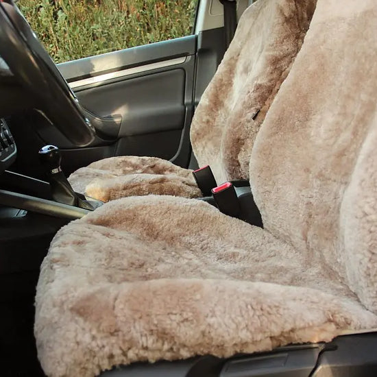 Premium Autofell für Autositze mit Airbag im Sitz (Sand)