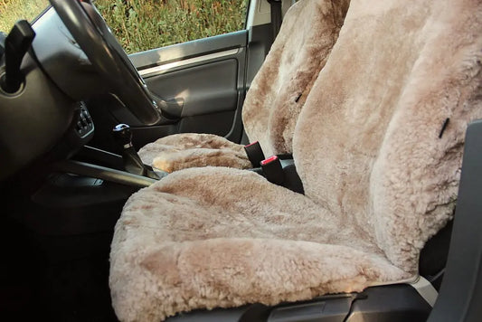 Premium Autofell für Autositze mit Airbag im Sitz (Sand)