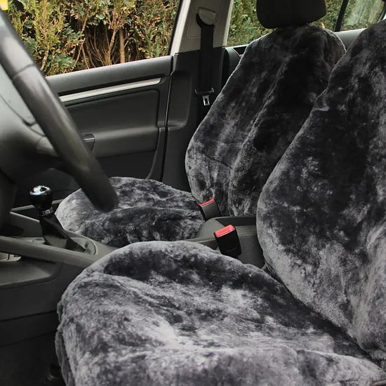 Premium Autofell für Mittelklasse Wagen mit Airbag im Sitz (Anthrazit)