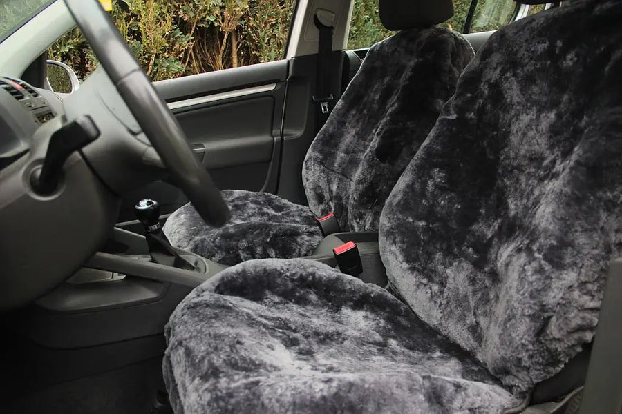 Premium Autositzbezüge aus Merino-Lammfell in Anthrazit