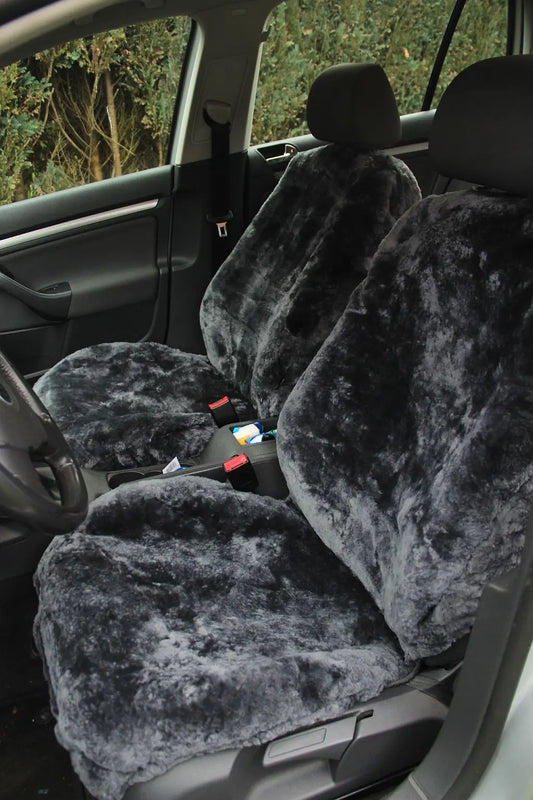 Premium Autofell für Mittelklasse Wagen mit Airbag im Sitz (Anthrazit)