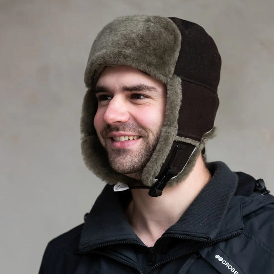 Mütze aus Lammfell braun