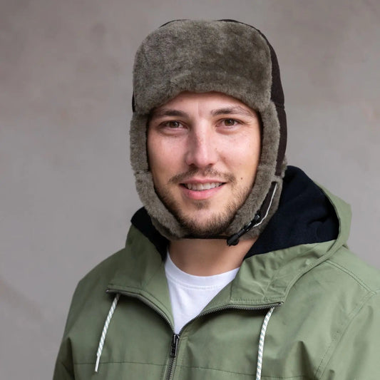 Mütze aus Lammfell braun