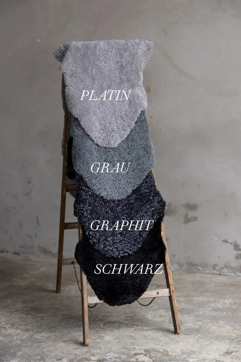 2er Lammfell Curly - Graphit - (geschoren gelockt curly)