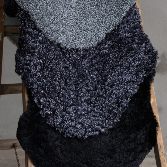 2er Lammfell Curly - Graphit - (geschoren gelockt curly)