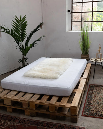 Lammfelldecke 80 x 160 cm Weiß